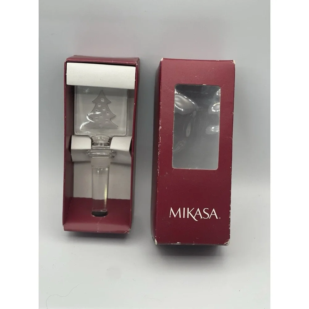 Mikasa Crystal Christmas Tree Bottle Stopper Holiday Accents T8601/900 Austria